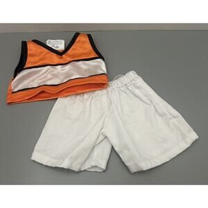 Build A Bear Workshop Orange Cheerleader Top and White Pants